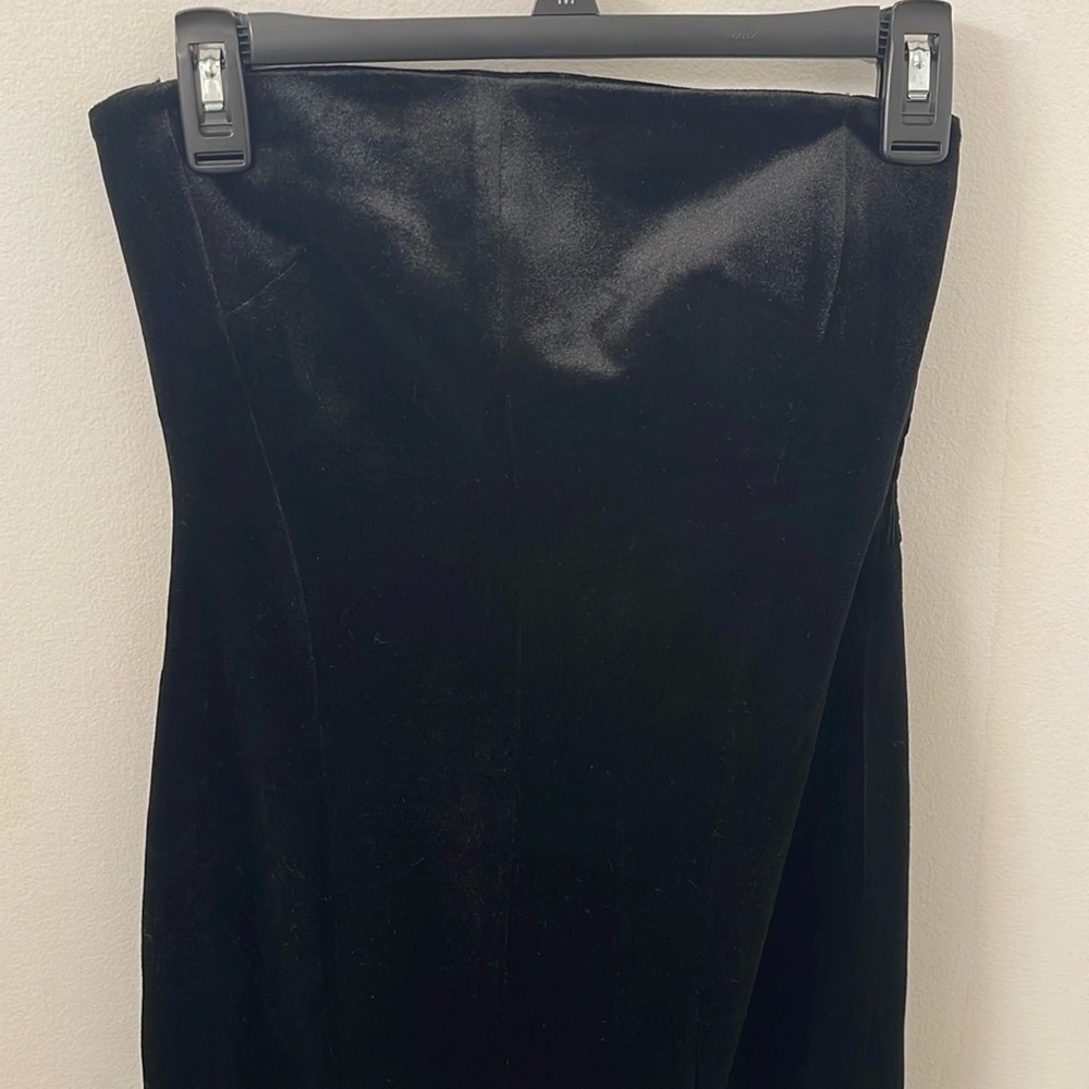 NWT ZARA STUNNING LIMITED EDITION Black Velvet Strapless Midi Dress - Women’s XS - Picture 6 of 11